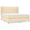 3128866 vidaXL Lit à sommier tapissier avec matelas Crème 180x200 cm Tissu