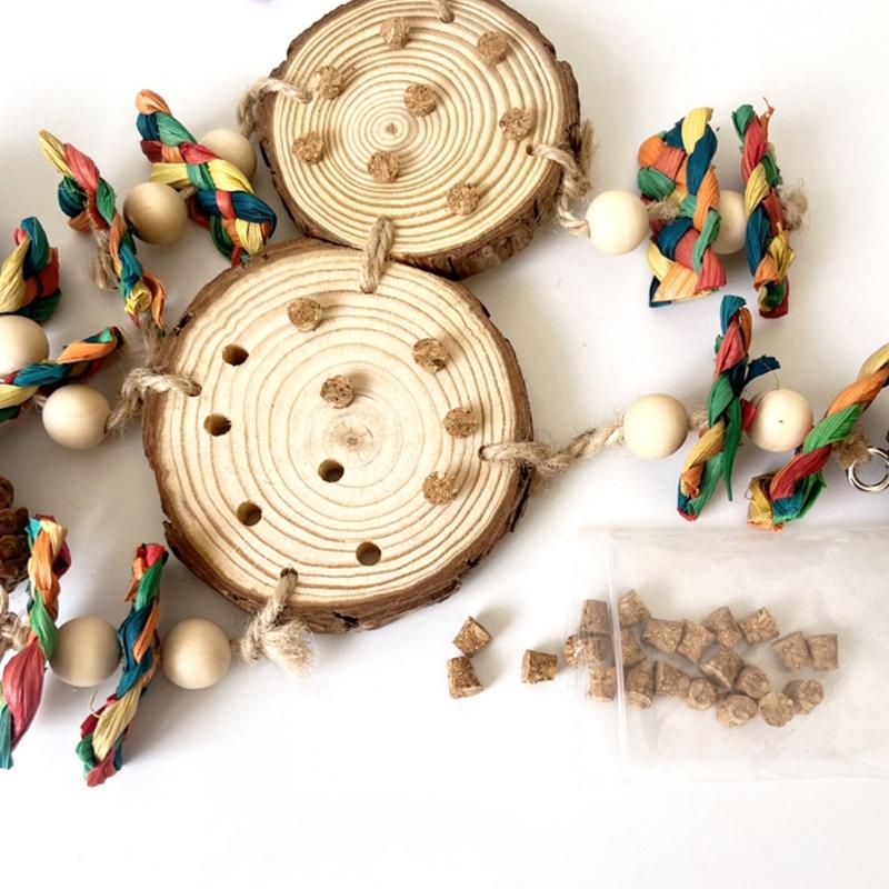 Interaction Bird Chewing Cork Activity Toy Hanging Accessory Foraging Toy For Parrots Beak Training Cage Entertainment