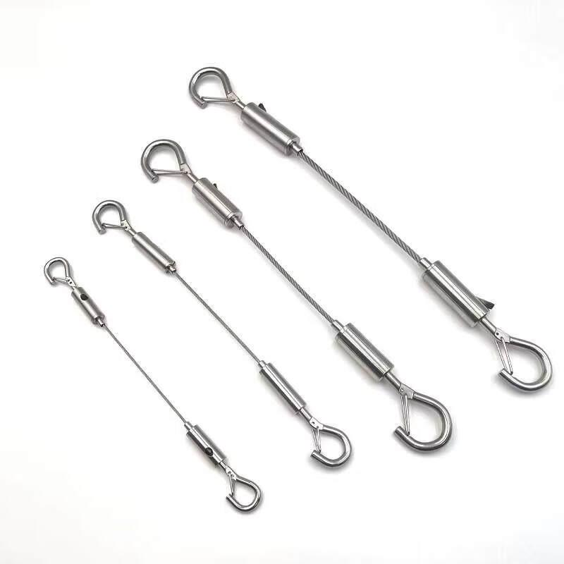 Outdoor Adjustable Steel Wire Rope with Safety Hooks