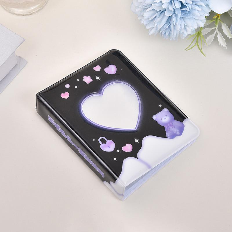 Cute Photo Album 3 Inch Love Heart Hollow Picture Storage Case Kpop Card Binder Name Card Book Photocard Holder 36 Pockets