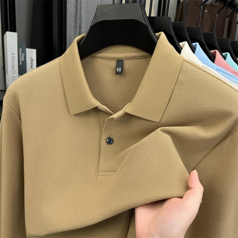 100% Pure Cotton High-quality Men's Long Sleeve Polo Shirt Autumn Fashion Simple Original Design Luxurious Golf T-shirt