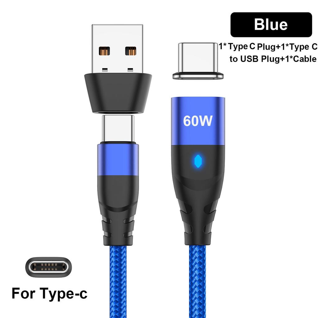 60W Magnetic Cable Fast Charging USB C To TypeC Micro Magnetic Data Cord For Samsung Magnet Charger Wire USB A Adapter