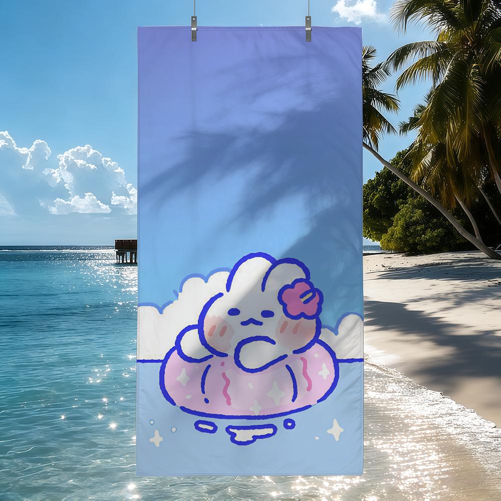 Cute Mongmong Rabbit Cartoon Towel Quick Drying Beach Towels Are Suitable For Swimming Pools Camping Yoga And The Gym