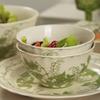 Cream Style Household Ceramic Tableware Housewarming Gift Creative Flower Rice Bowl Soup Bowl Vegetable Plate Combination Set