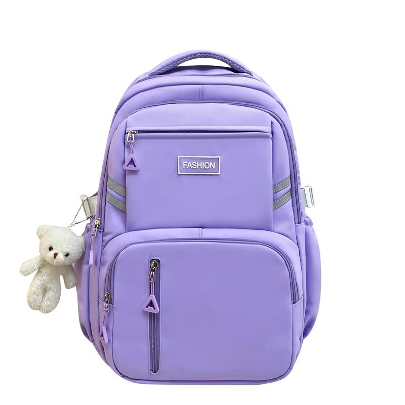 

Большая вместимость, легкий школьный рюкзак для женщин, многосекционный рюкзак для учеников младших и старших классов средней школы фиолетовый