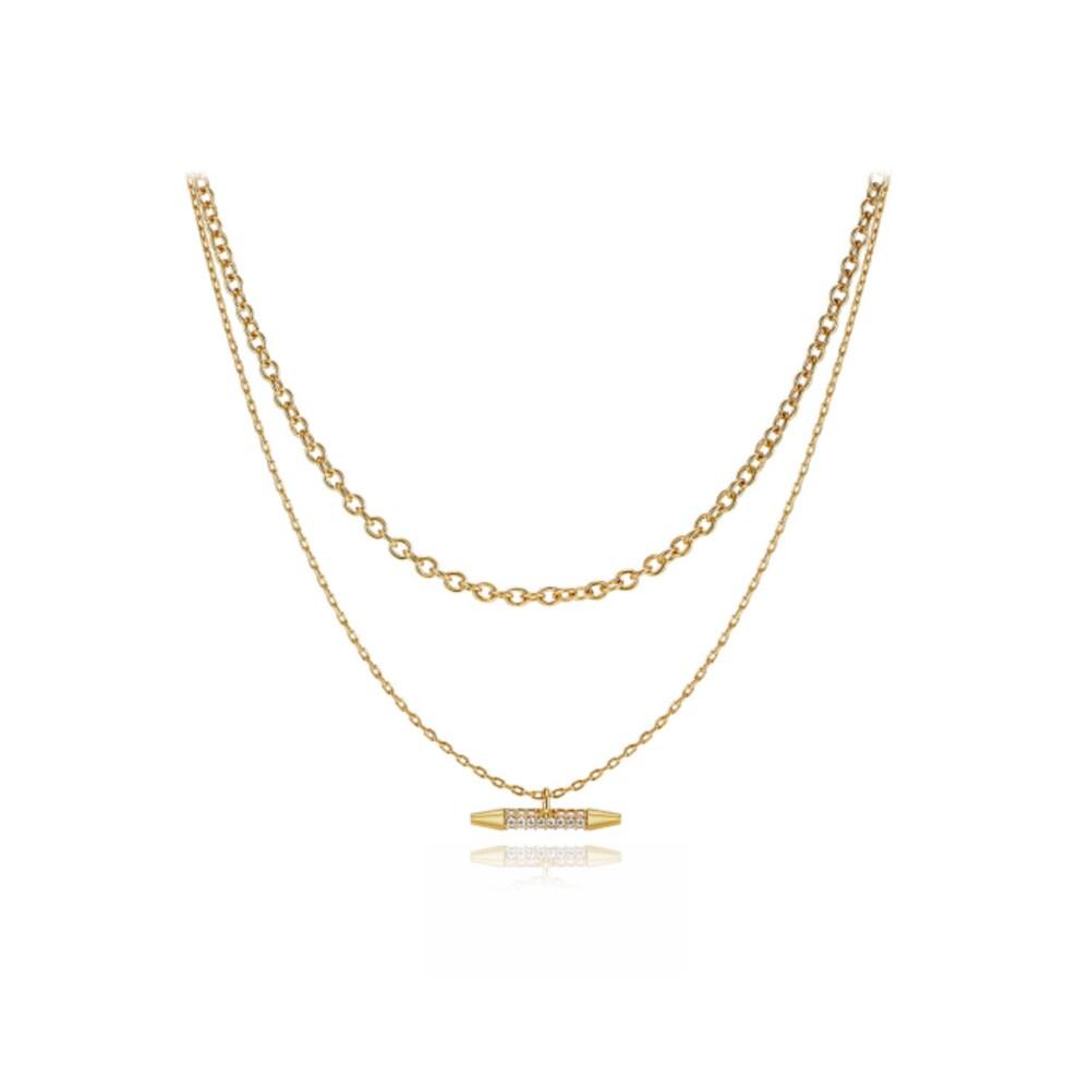 Urban Cubic Bar Layered Necklace Elbrnn163