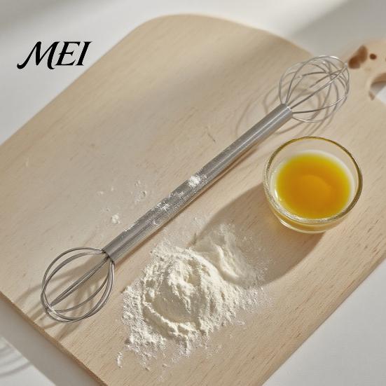 Suppen-Geschmacks-Mischer Doppelkopfwirbel, Edelstahl-Mixer-Stößel, Handmixer Miso-Auflöser-Löffel für Paste, Sahne, Eier, Leicht zu reinigen