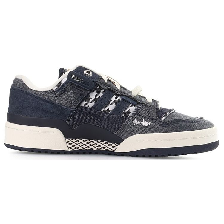 Adidas Originals Forum Exhibit Low Denim Comfortable Low-Top Sneakers Unisex Sneakers Black Gray HQ8418
