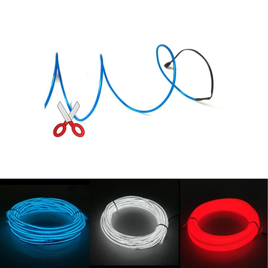 Flexible And Bright El Wire Costume Illuminated Strips Ideal For Halloween And Christmas Decor