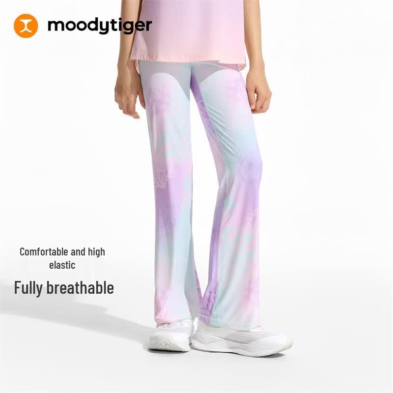 MoodyTiger Girls' Cooling Sun Protection Flared Athletic Pants