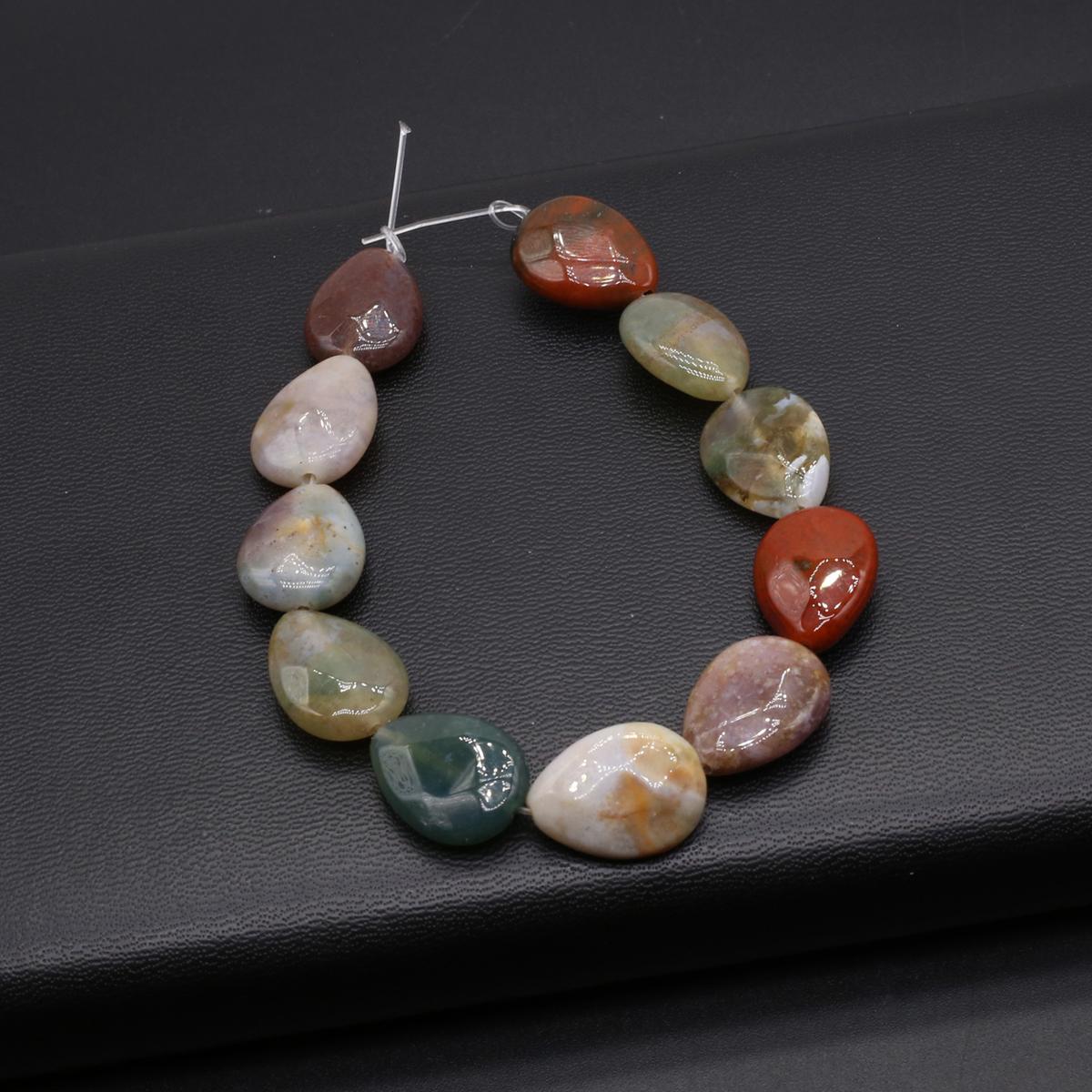 

Бусины из натурального камня малайский нефрит/агаты каплевидные граненые бусины для изготовления ювелирных изделий DIY ожерелье браслет серьги аксессуар Indian Agate/18x14mm