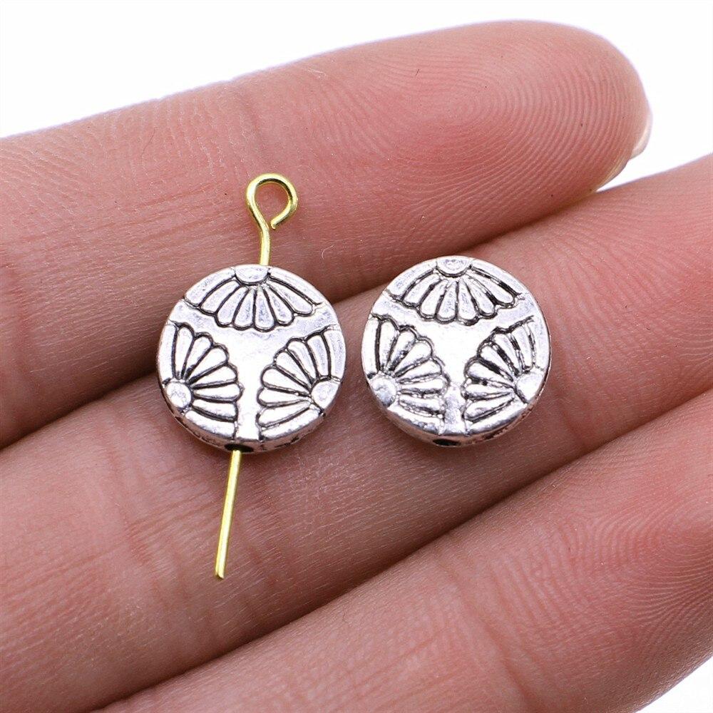 

5шт Бусины DIY Металлический сплав Ювелирная фурнитура Цвет античное серебро 12мм Для изготовления ювелирных изделий