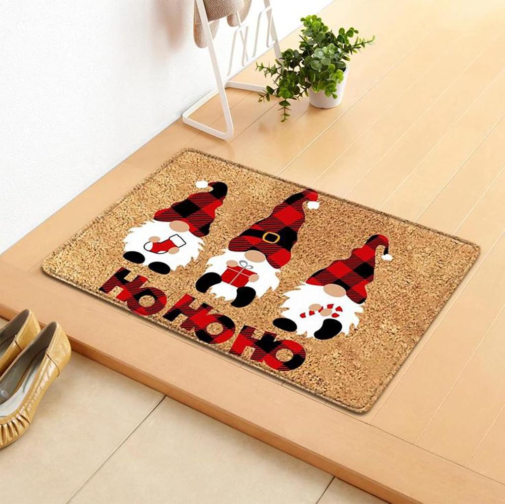 Christmas Decorative Front Door Rug Indoor Outdoor Non-Slip Mat Home Garden Entrance Welcome Doormat