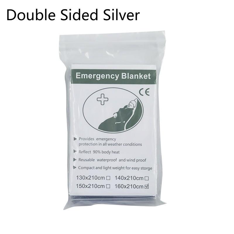 

Gold/Silver Emergency And Survival Foil Thermal Space Blanket Camping Blankets For Outdoors Hiking Marathons All Weather Conditi