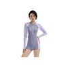 Simple Brand Logo Comfortable Casual Square Leg Swimsuit Women Swimsuit Purple LNYU060-3