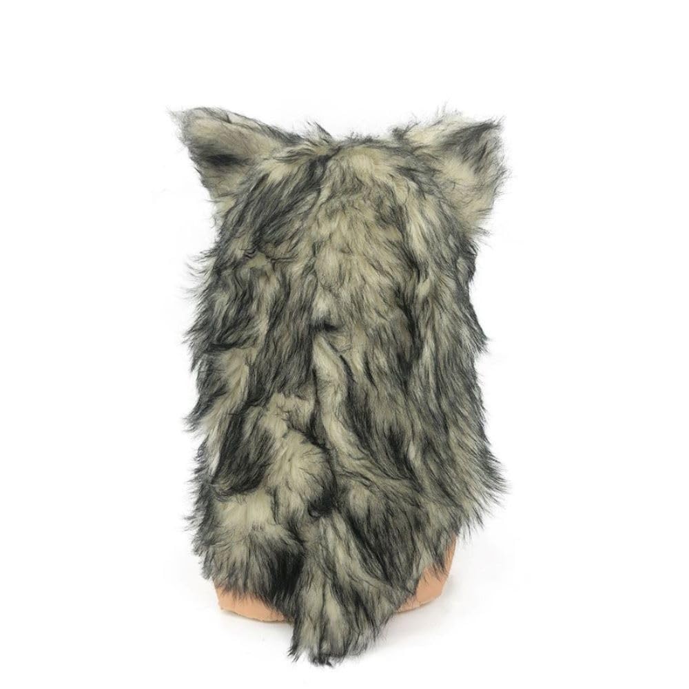 Realistic Wolf Scary Horror Mask with Moving Halloween Costume Mask, Mouth, Animal-themed (Wolf) [Product Code]