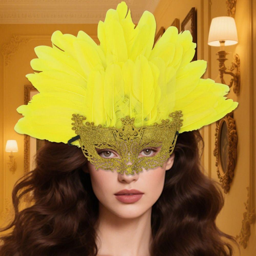 Headwear Novelty Feather Masquerade Mask Personality Fashion Carnival Headpiece Lightweight Funny Cosplay Mask Festival