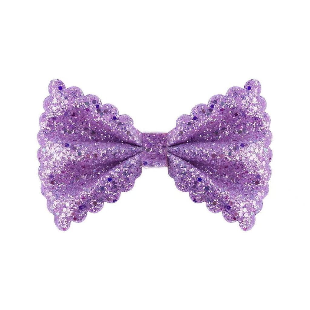 Glitter Bowknot Scallion Powder Hair Clip – Cute and Versatile Hair Accessory for Women and Children