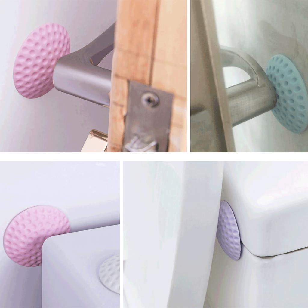 Door Handle Stopper Silicone Self Adhesive Round Shockproof Anti Collision Wall Protector for Bathro
