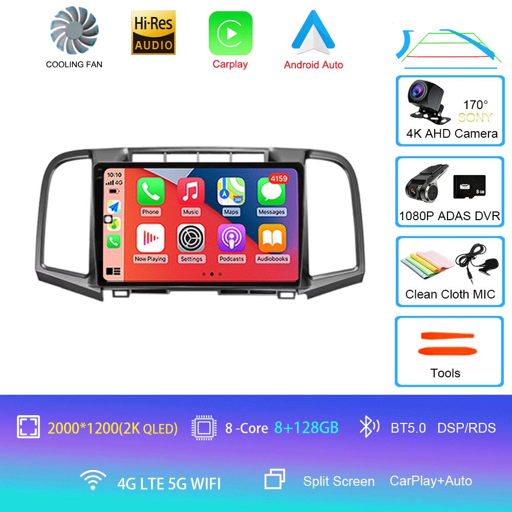 Android 14 Car Radio Carplay Auto For Toyota Venza 2008 2009 2010 - 2016 GPS WIFI+4G Multimedia DSP Player 2Din Video DVD Stereo