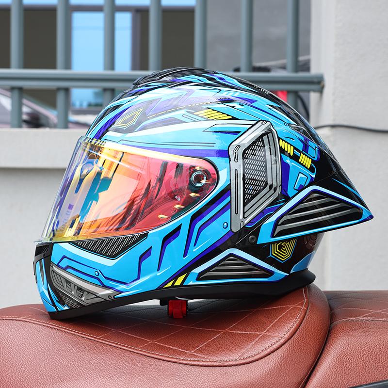 ORZ-S802 motorcycle helmet,ABS men's and women's full face helmet,R50S personalized, cool, all season, big tail wing helmet DOT