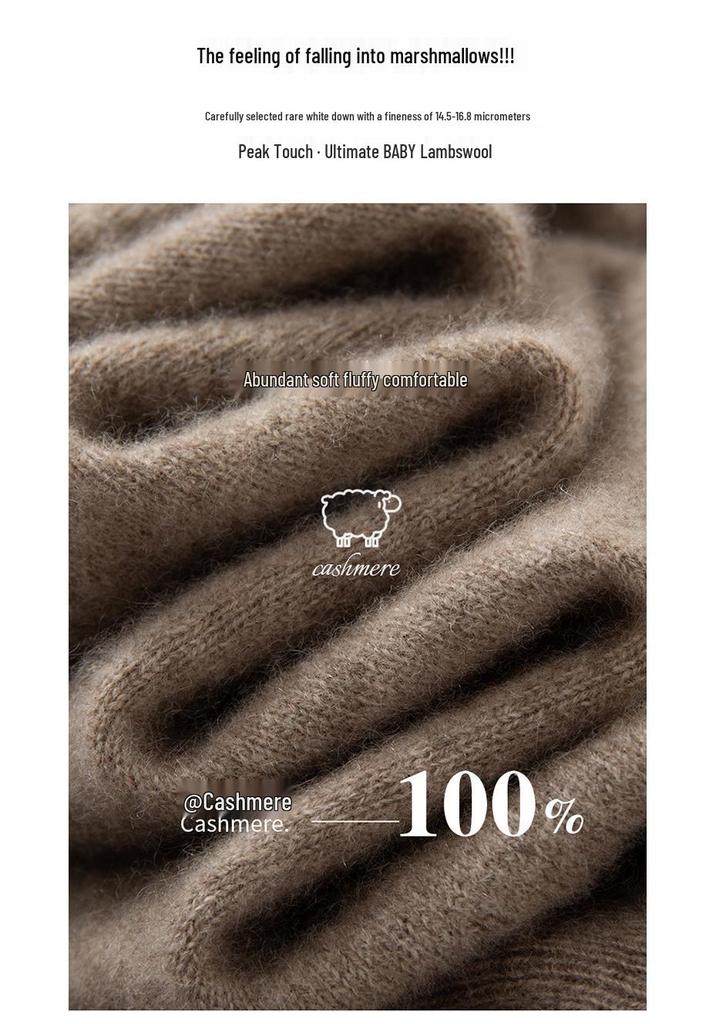 Women's Pure Cashmere Round Neck Sweater - Slimming Soft Knitwear for Autumn/Winter