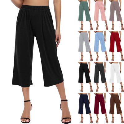 Pantaloni Casual Femei Talie Înaltă Culoare Solidă Pantaloni de Antrenament Pantaloni 3/4