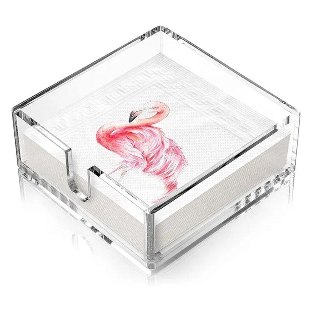 Household Transparent Napkin Holder Modern Acrylic Tissue Paper Dispenser Case Durable Square Guest Towel Holder Bathroom