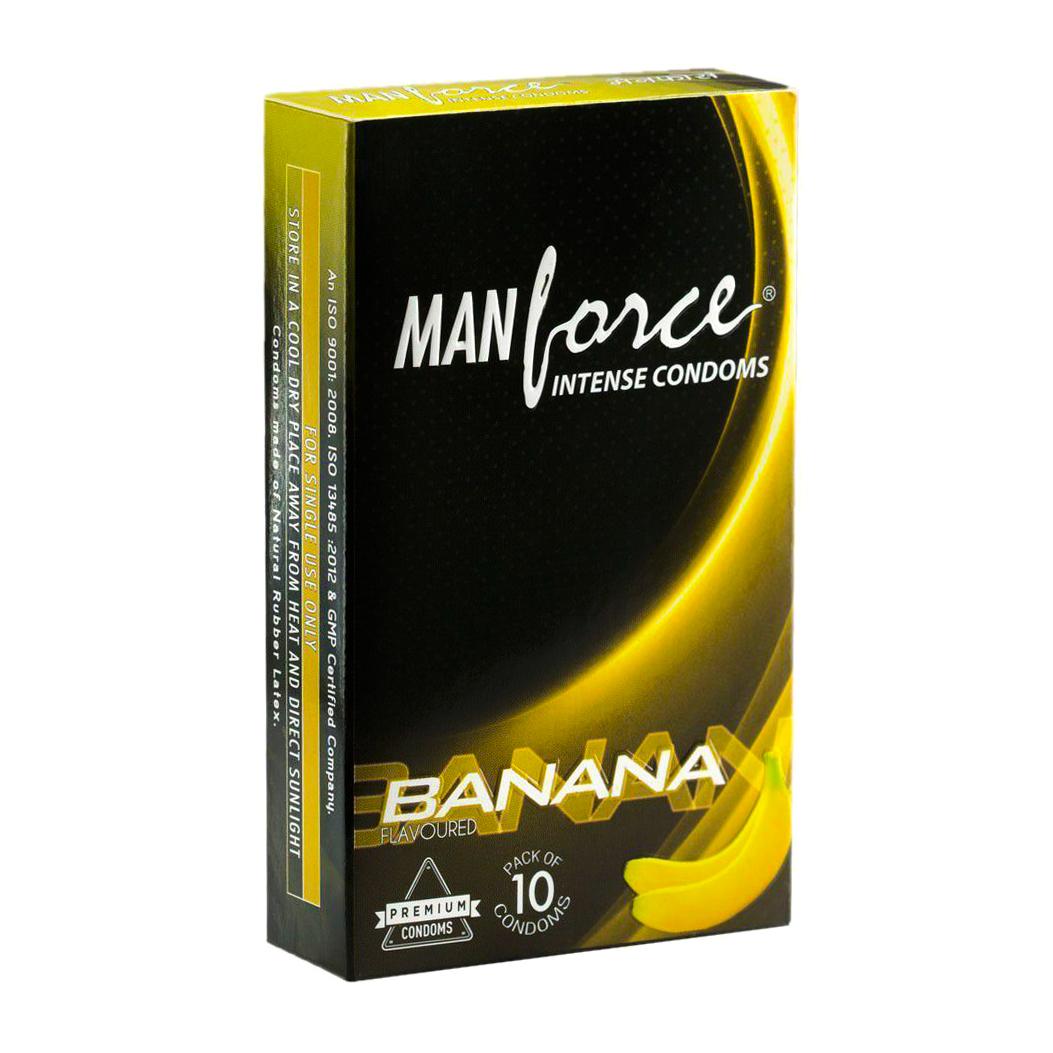 РџСЂРµР·РµСЂРІР°С‚РёРІС‹ С‚РѕС‡РµС‡РЅС‹Рµ СЃ Р°СЂРѕРјР°С‚РѕРј Р‘Р°РЅР°РЅР° (10 С€С‚), Banana Flavoured Condoms,  Manforce
