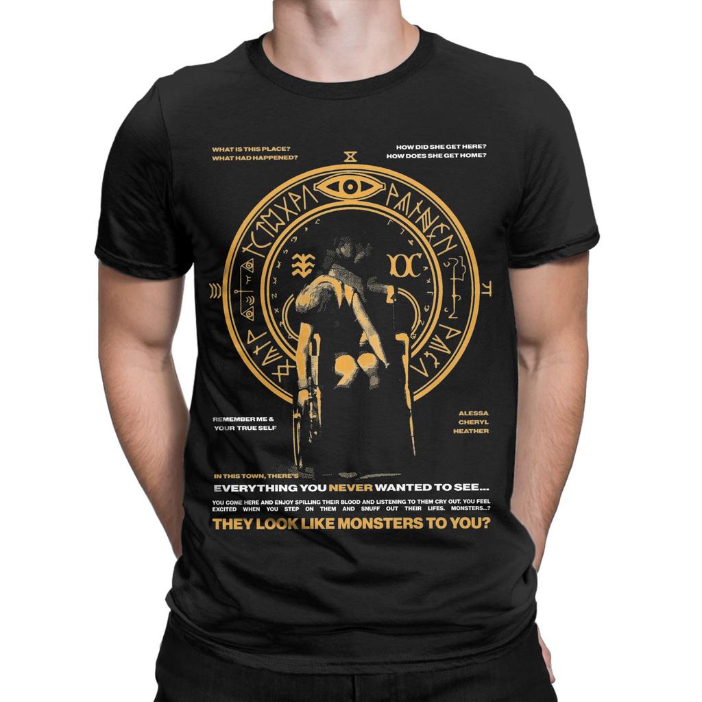 Silent Hill Spiel T-Shirts Herren Damen Horror Mode Baumwolle T-Shirts Rundhals Kurzarm T-Shirts Grafisch Bedruckte Kleidung