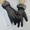 Sexy Lace Rhinestone Gloves Halloween Black Mesh Elegant Short Women Gloves Shiny Diamond Mittens Costume For Bridal