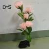 4Pcs Solar Powered Rose Lamp High Efficiency LED Waterproof Outdoor Garden Stake Light with 3D Rose Design