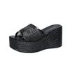 Women's Outdoor Wedge Slide Slippers, Summer New Chunky Sole Sequin Trendy Fashion Casual One‑Strap Sandals