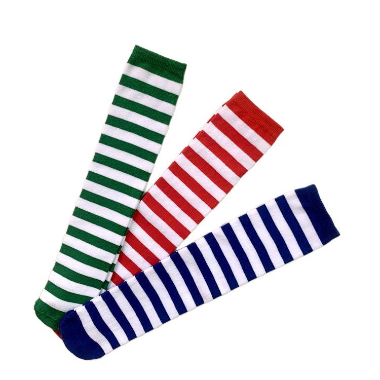 European & American Striped Christmas Lolita Mid-Calf Socks - Perfect for COS Anime Parties & Children's Day Performances