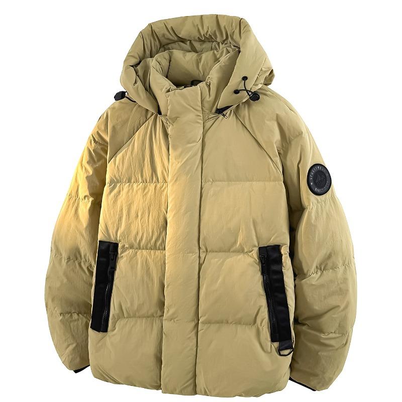 

% down new national standard white duck down jacket men and women winter loose pie overcome thickened hooded jacket men 3XL