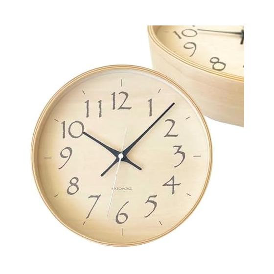 KATOMOKU plywood clock 21 light black wall clock continuous second hand km-120BKRC 252mm (radio clock)