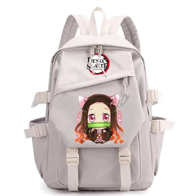 Anime Demon Slayer Ryggsekk Back To Schoolbag for Boy Girl Bookbag for Kid Gaver Menn Dame Reisebag Stor kapasitet ryggsekk