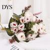 Fake Flowers Simulation Flower High Ornamental Realistic Bouquet 9 Artificial Heads Peony for Wedding