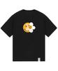 Graver [Unisex] Dot Smile Flower Mix Short Sleeve T-Shirt_Black