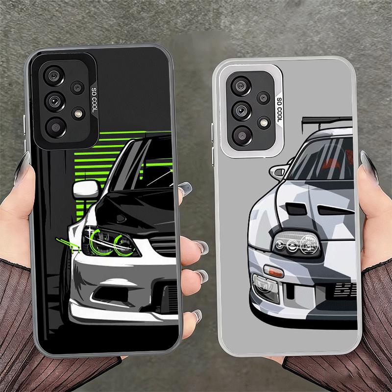 Simple Japanese Sports Cars Pattern Soft Phone Case for Samsung A17 A16 A15 A14 A13 A57 A56 A55 A54 A53 A37 A36 A35 A34 A33 A26