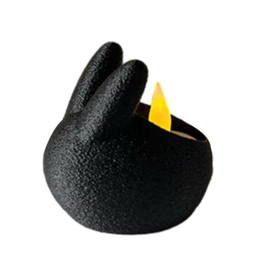 Подсвечник Пасхальный Кролик со светодиодной свечой Мини-подставка для свечи Кролик Подсвечник Центральное украшение стола Праздничная вечеринка Украшение