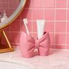 Bow Toothbrush Holder 3D Printed Pink White Bowknot Toothbrush Toothpaste Organizer Bathroom Decoration Multi-functional Desktop Storage Box