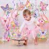32Pcs Butterfly Party Decorations, Butterfly Hanging Swirl Decorations Pink and Purple Hanging Butterfly Decorations for Spring Summer Garden