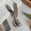 Compact Stainless Spoon And Fork Set For Kids Short Handles Ideas For Snacks Sweets Baby Supplementary Food Spoon