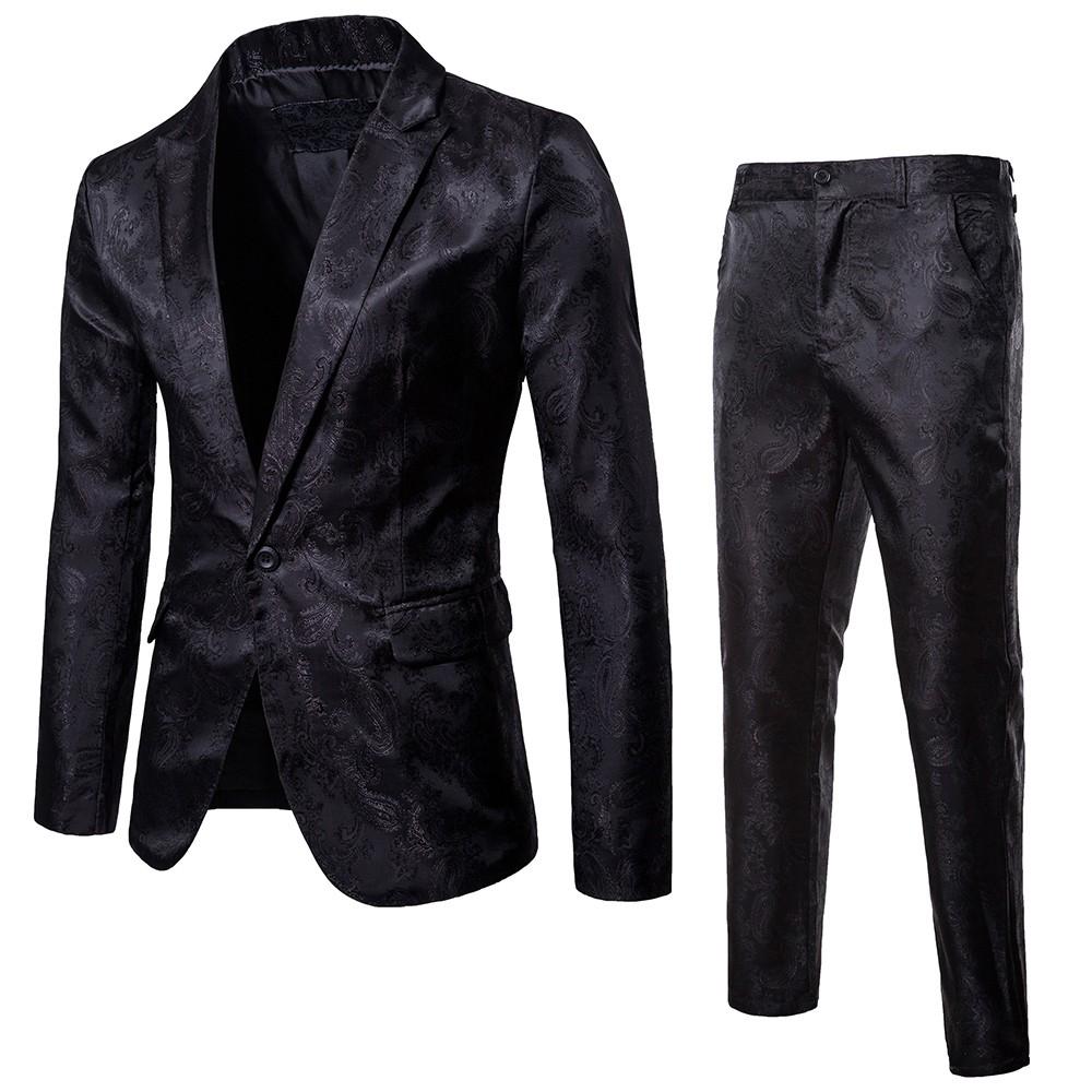 Men’s Suit Slim 2-Piece Suit  Business Wedding Party Jacket Coat & Pants