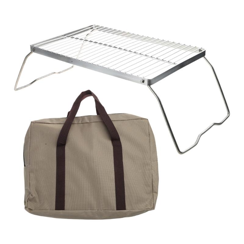 

Stainless Steels Grilling Grate BBQ Table Camping Table Foldable Camping Table Outdoor Folding Table Barbecue Table 1