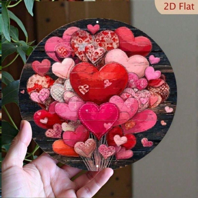 Metal Poster Wall Art, Valentine Heart Rustic Home Decor
