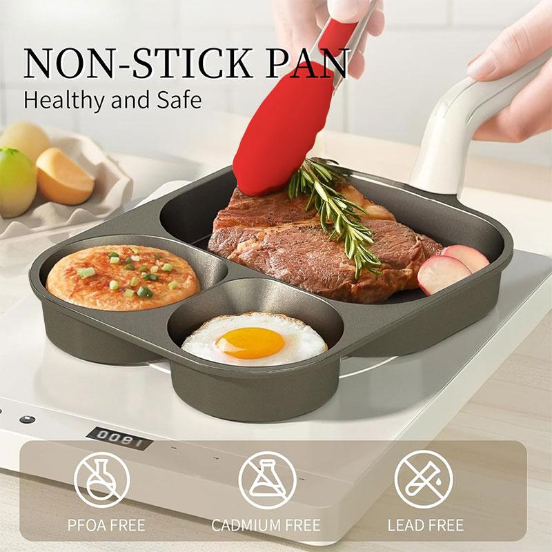 Non Stick Egg Omelette Cooker Pan Titanium Coating Versatile Breakfast Skillet for Eggs Pancakes Crepes Sandwiches Frying Pan