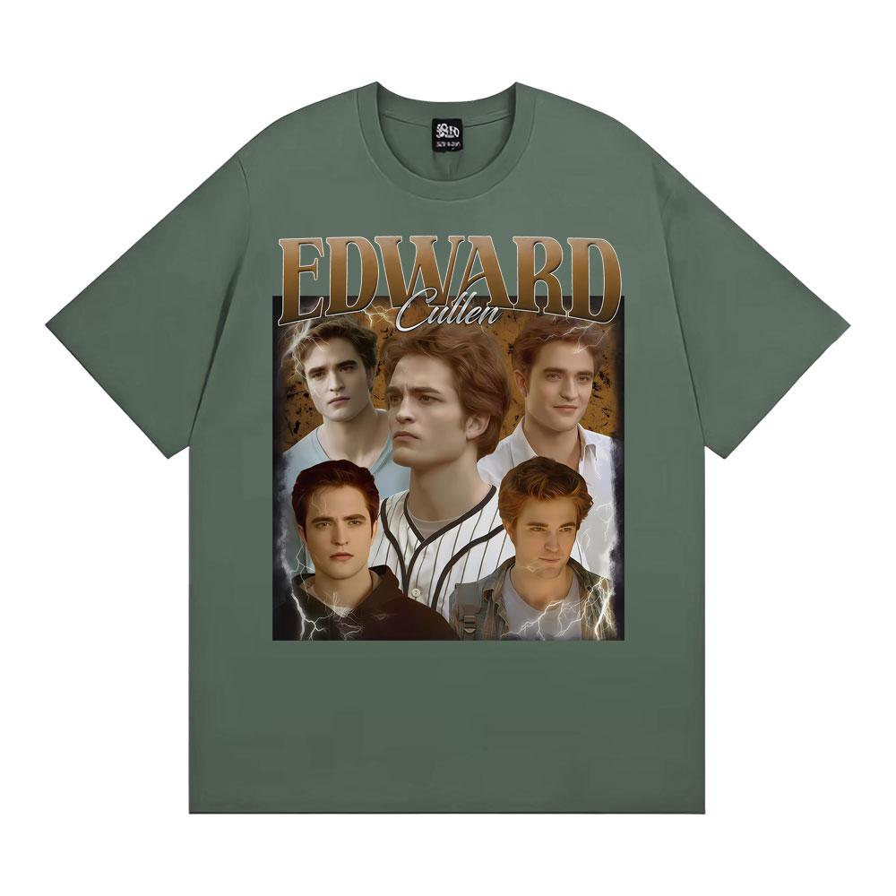 Edward Cullen Vintage Funny Graphic T-shirt Men Women Classic Fashion Hip Hop Short Sleeve T Shirts Casual Loose Cotton T-shirts