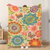 1pc Flannel Blanket Colorful Flowers And Butterflies Soft Comfortable And Warm This Nap Blanket/Sofa Blanket Is Suitable for All S